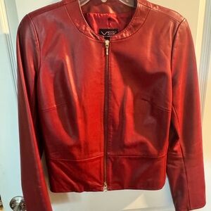 Women's Red Leather Jacket